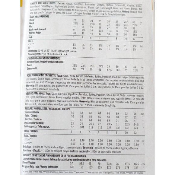 Vintage Sewing Pattern Simplicity 9268 Girl’s Summer Dress Uncut Size: A 3 4 5 6 - Picture 2 of 3